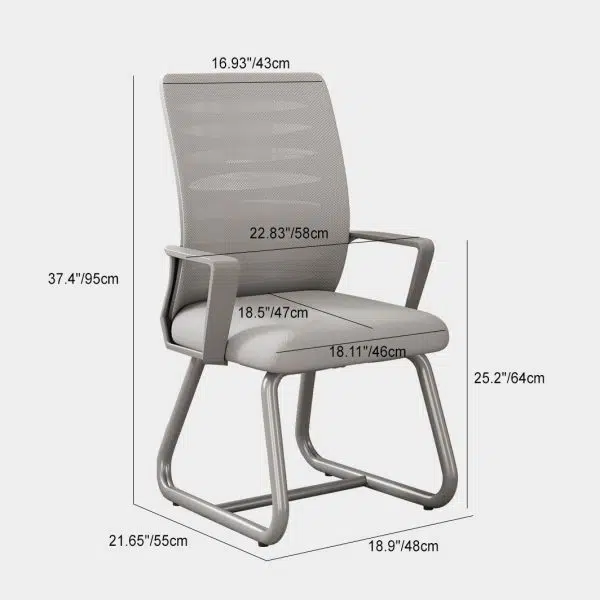 Modern Minimalist Square Plastic Stainless Steel Latex Desk Chair Backrest Armrest For Home Office - Image 4