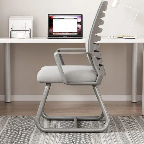 Modern Minimalist Square Plastic Stainless Steel Latex Desk Chair Backrest Armrest For Home Office - Image 11
