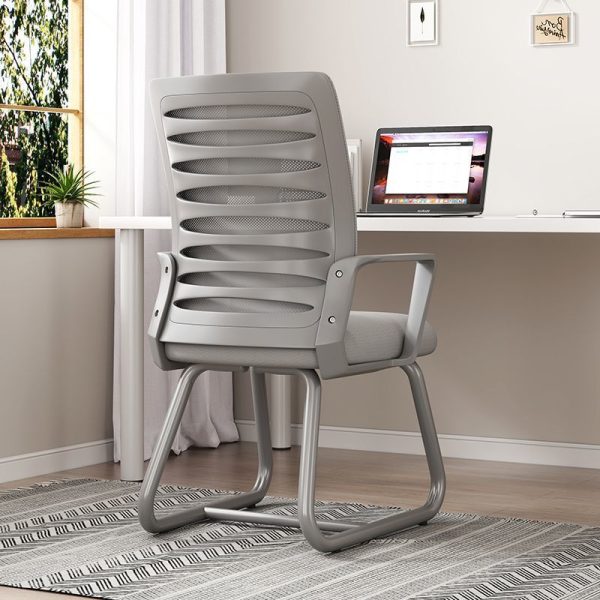 Modern Minimalist Square Plastic Stainless Steel Latex Desk Chair Backrest Armrest For Home Office - Image 2