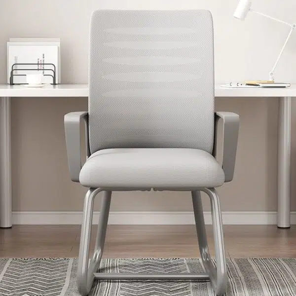 Modern Minimalist Square Plastic Stainless Steel Latex Desk Chair Backrest Armrest For Home Office - Image 3