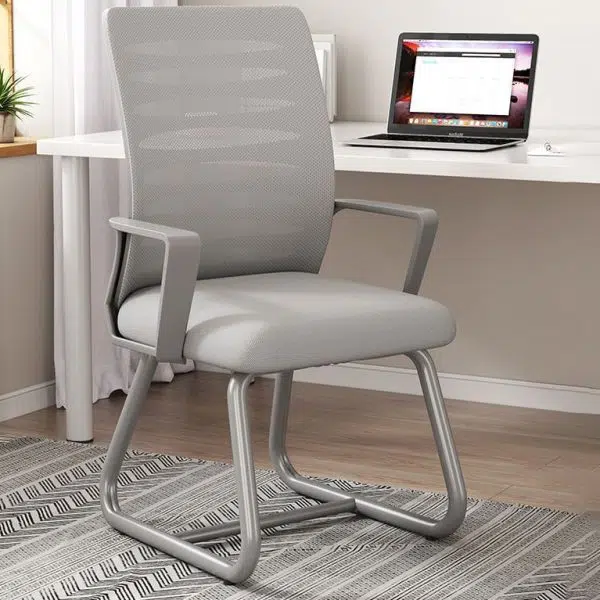 Modern Minimalist Square Plastic Stainless Steel Latex Desk Chair Backrest Armrest For Home Office - Image 10