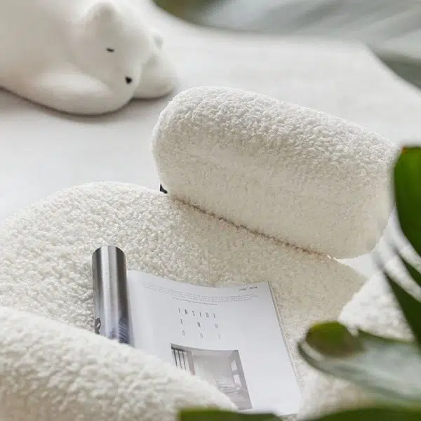 Contemporary Nordic Square Lambswool Metal Accent Chair Backrest Armrest For Living Room - Image 6