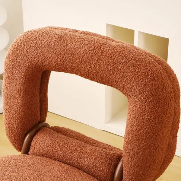 Modern Minimalist Doughnut Square Lambswool Carbon Steel Vanity Stool Backrest For Bedroom - Image 5