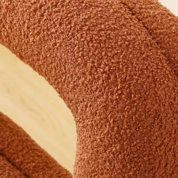 Modern Minimalist Doughnut Square Lambswool Carbon Steel Vanity Stool Backrest For Bedroom - Image 6