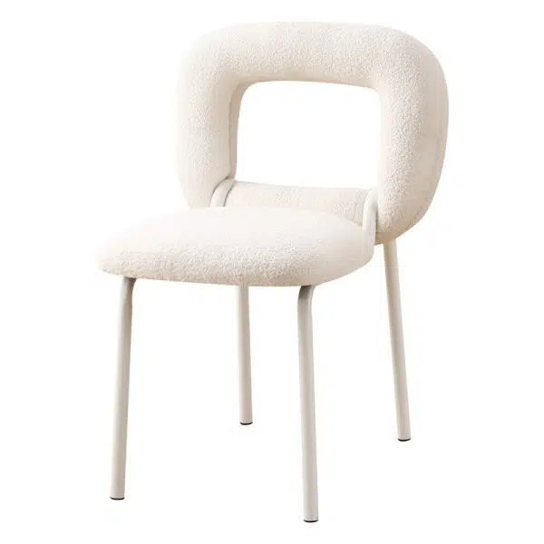 Modern Minimalist Doughnut Square Lambswool Carbon Steel Vanity Stool Backrest For Bedroom - Image 20