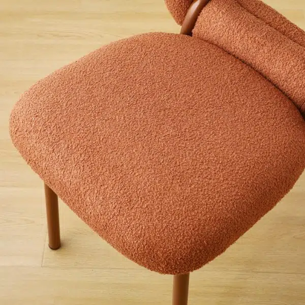 Modern Minimalist Doughnut Square Lambswool Carbon Steel Vanity Stool Backrest For Bedroom - Image 7
