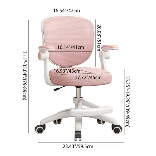 Modern Simplicity Round Cushion Fabric PP Desk Chair Backrest Armrest For Home Office - Image 4