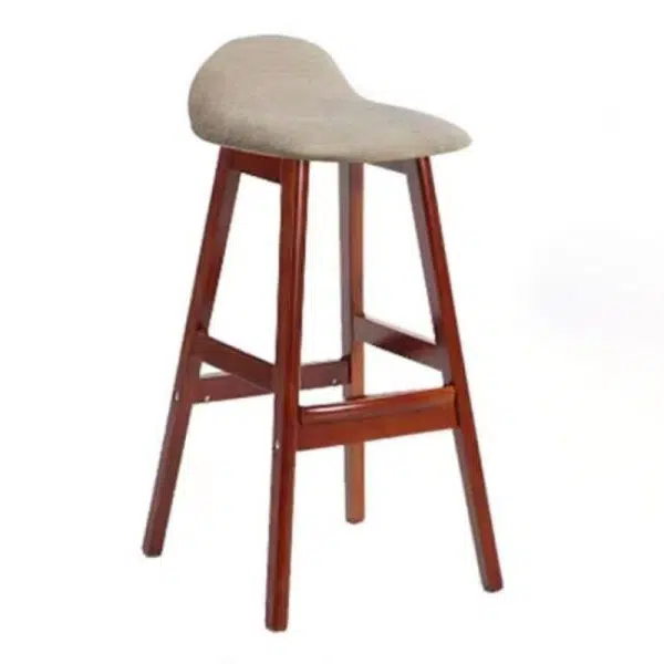 Contemporary Scandinavian Oval Cushion Rubberwood Bar Stool Backrest For Dining Room - Image 24