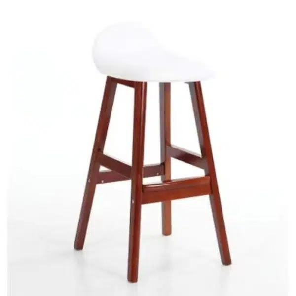 Contemporary Scandinavian Oval Cushion Rubberwood Bar Stool Backrest For Dining Room - Image 20