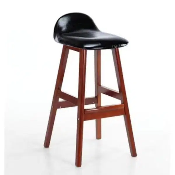 Contemporary Scandinavian Oval Cushion Rubberwood Bar Stool Backrest For Dining Room - Image 21