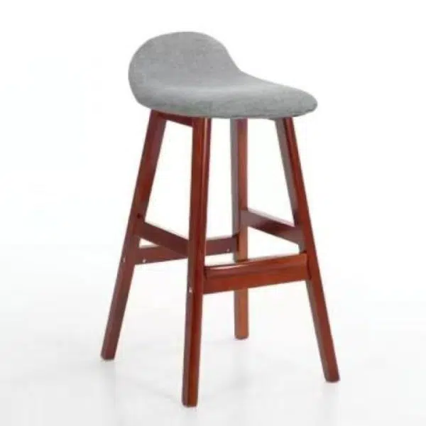 Contemporary Scandinavian Oval Cushion Rubberwood Bar Stool Backrest For Dining Room - Image 22