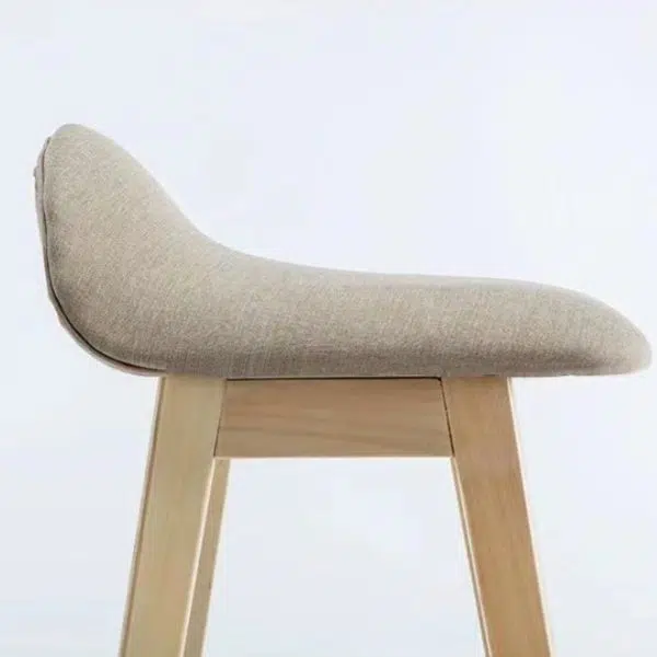 Contemporary Scandinavian Oval Cushion Rubberwood Bar Stool Backrest For Dining Room - Image 5