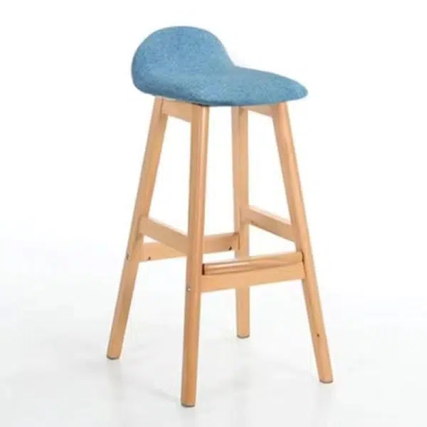 Contemporary Scandinavian Oval Cushion Rubberwood Bar Stool Backrest For Dining Room - Image 18