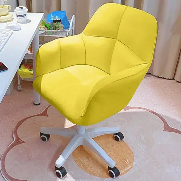 Contemporary Luxury Square Cushion Golden Velvet Nylon Desk Chair Backrest For Home Office - Image 11
