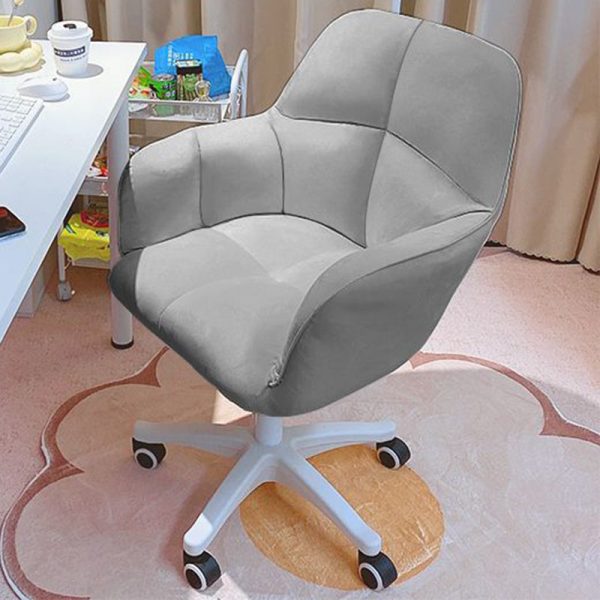 Contemporary Luxury Square Cushion Golden Velvet Nylon Desk Chair Backrest For Home Office - Image 14