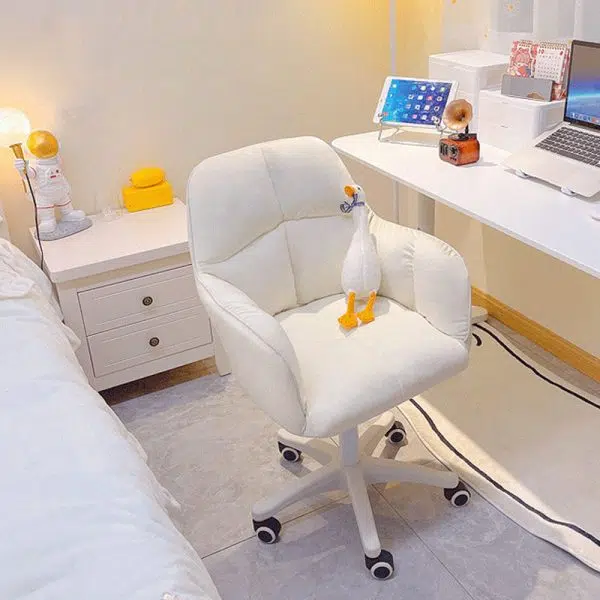 Contemporary Luxury Square Cushion Golden Velvet Nylon Desk Chair Backrest For Home Office - Image 7