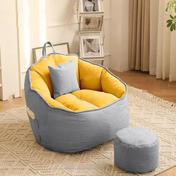 Contemporary Scandinavian Round Leathaire Accent Chair Backrest For Living Room - Image 17