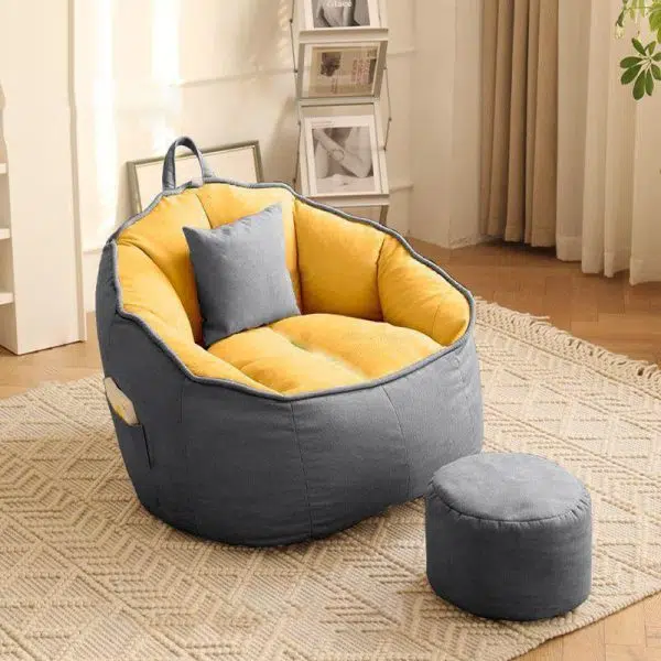 Contemporary Scandinavian Round Leathaire Accent Chair Backrest For Living Room - Image 20