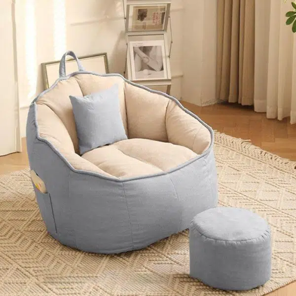 Contemporary Scandinavian Round Leathaire Accent Chair Backrest For Living Room - Image 13