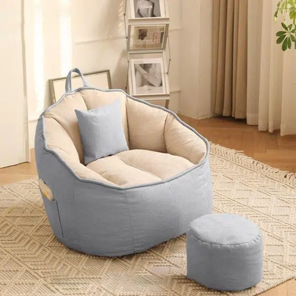 Contemporary Scandinavian Round Leathaire Accent Chair Backrest For Living Room - Image 14