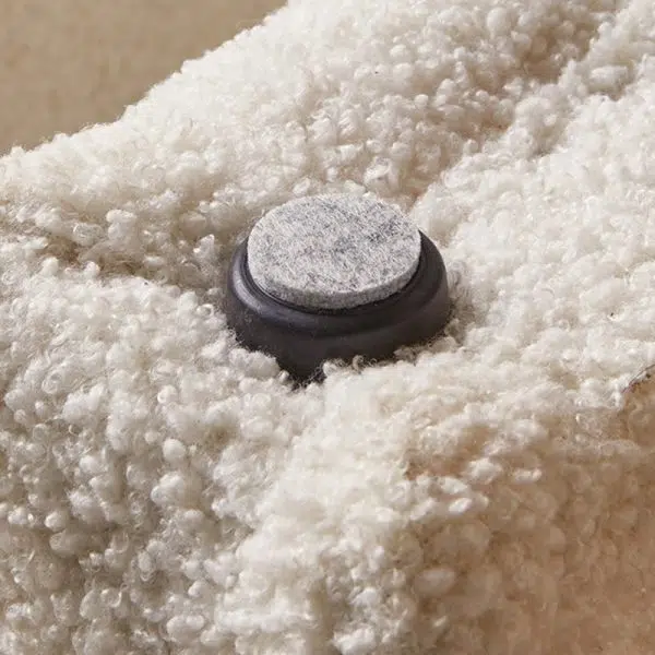 Contemporary Creative U-Shape Lambswool Solid Wood Vanity Stool For Bedroom - Image 6