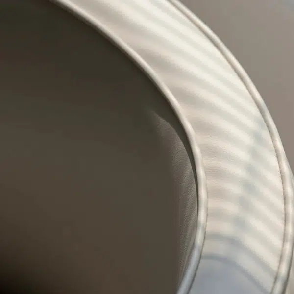 Contemporary Nordic Cylinder Microfiber Leather Aluminum Wood Vanity Stool Backrest For Bedroom - Image 6