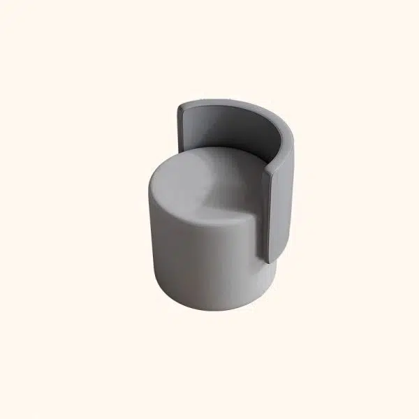 Contemporary Nordic Cylinder Microfiber Leather Aluminum Wood Vanity Stool Backrest For Bedroom - Image 18