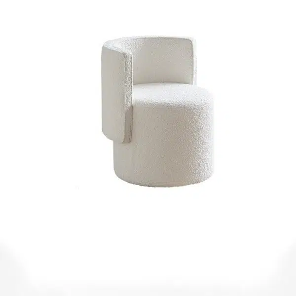 Contemporary Nordic Cylinder Microfiber Leather Aluminum Wood Vanity Stool Backrest For Bedroom - Image 21