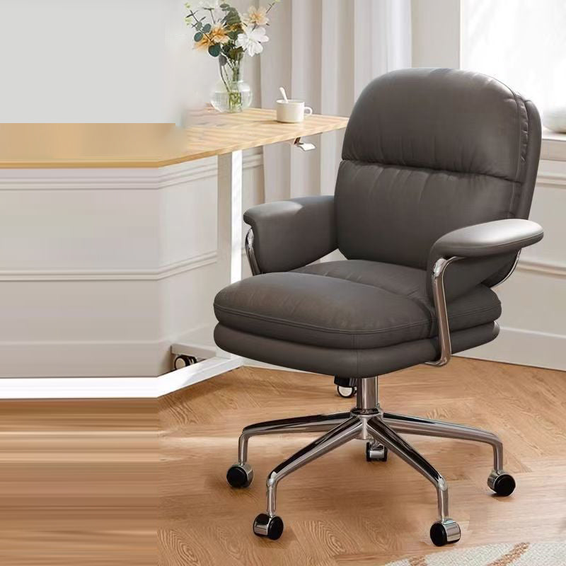 DFM-Chair-FP01583-11.jpg Contemporary Nordic Square Back PU Leather Stainless Steel Desk Chair Backrest Armrest For Home Office - Image 12