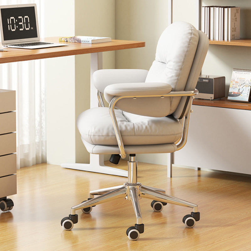 DFM-Chair-FP01583-13.jpg Contemporary Nordic Square Back PU Leather Stainless Steel Desk Chair Backrest Armrest For Home Office - Image 3