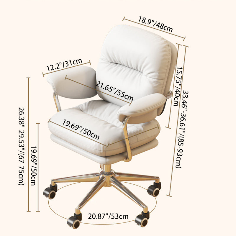 DFM-Chair-FP01583-18.jpg Contemporary Nordic Square Back PU Leather Stainless Steel Desk Chair Backrest Armrest For Home Office - Image 4