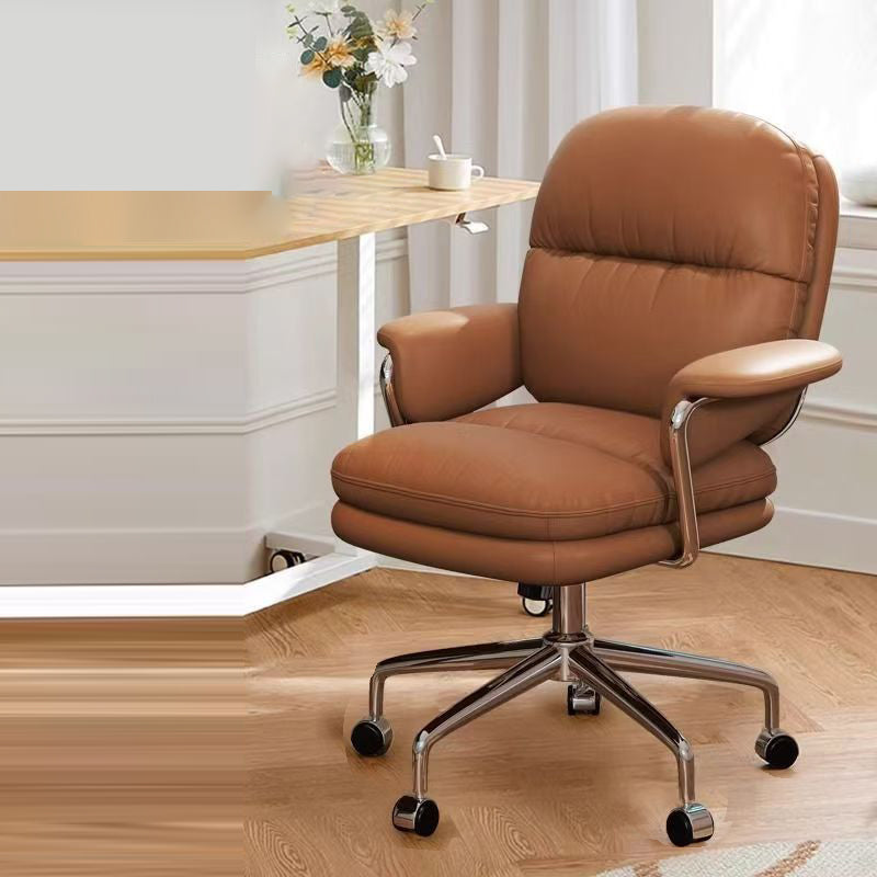 DFM-Chair-FP01583-2.jpg Contemporary Nordic Square Back PU Leather Stainless Steel Desk Chair Backrest Armrest For Home Office - Image 9