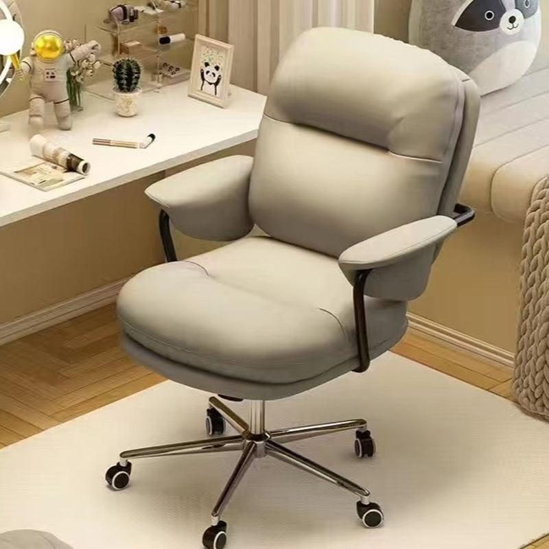 DFM-Chair-FP01583-20.jpg Contemporary Nordic Square Back PU Leather Stainless Steel Desk Chair Backrest Armrest For Home Office - Image 13