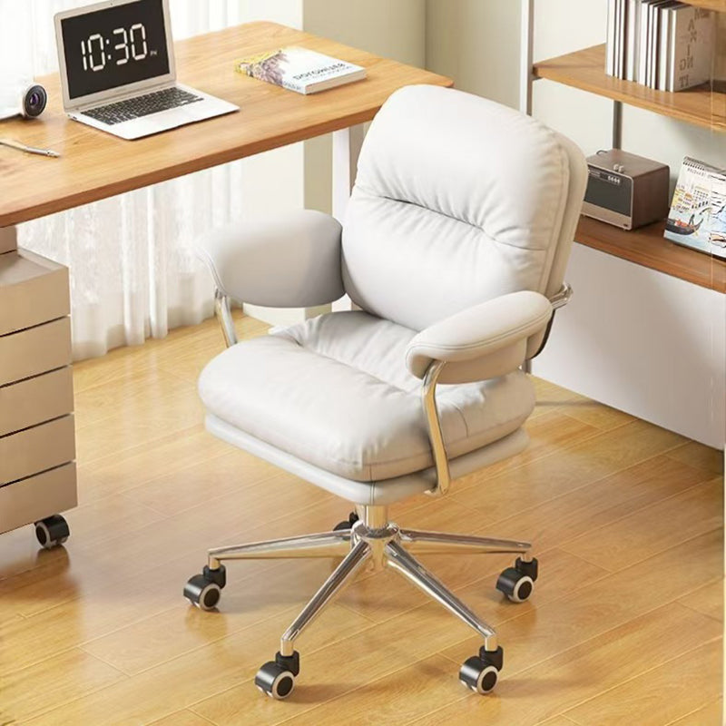 DFM-Chair-FP01583-21.jpg Contemporary Nordic Square Back PU Leather Stainless Steel Desk Chair Backrest Armrest For Home Office - Image 8