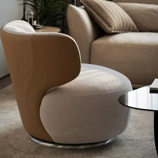 Traditional European Round Linen Solid Wood Iron Sofa Backrest For Living Room - Image 5