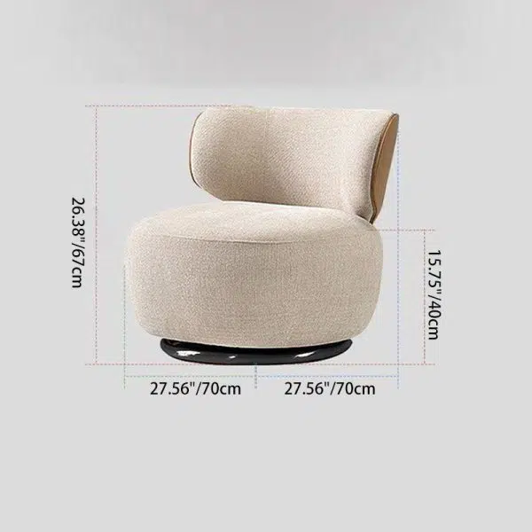 Traditional European Round Linen Solid Wood Iron Sofa Backrest For Living Room - Image 4