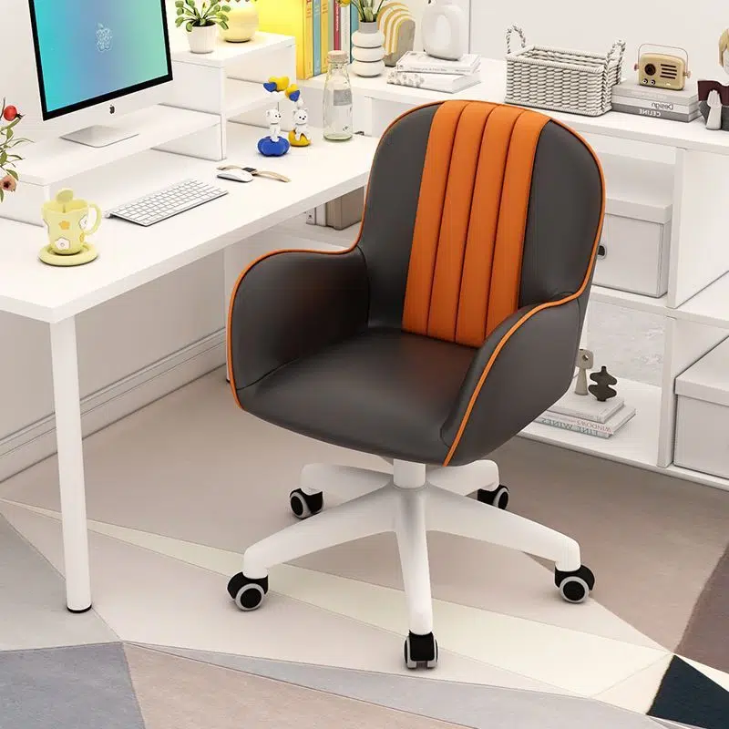 DFM-Chair-FP01617-5.jpg Contemporary Coastal Square PU Leather Nylon Desk Chair Backrest Armrest For Home Office - Image 4