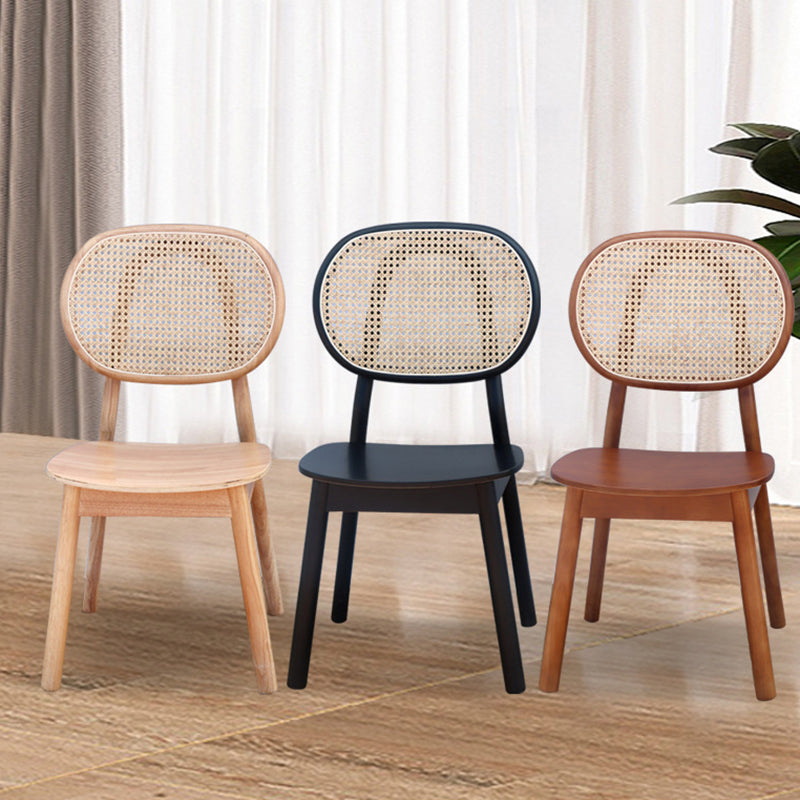 DFM-Chair-FR00039-14.jpg Contemporary Nordic Rectangular Wood Rattan Weaving Dining Chair Backrest Armless For Dining Room - Image 1