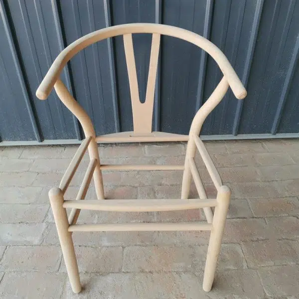 Contemporary Scandinavian Curved Square Y Shape Braided Solid Wood Dining Chair Backrest Arm For Dining Room - Image 12