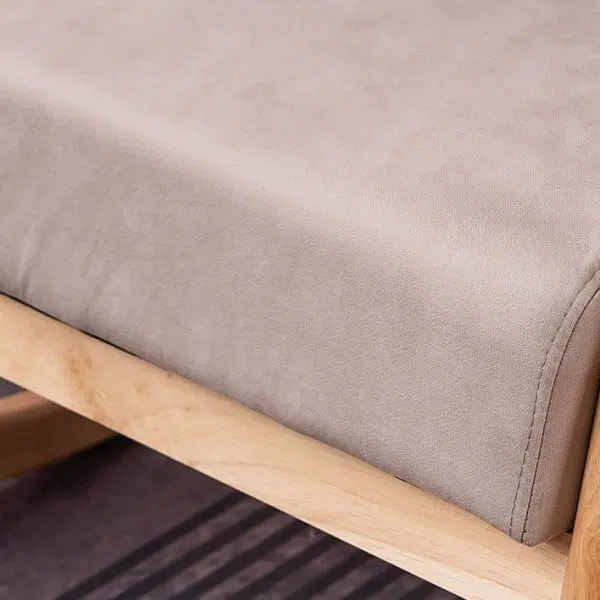 Modern Minimalist Square Shake Bend Tech Fabric Solid Wood Accent Chair Backrest Armrest For Living Room - Image 7