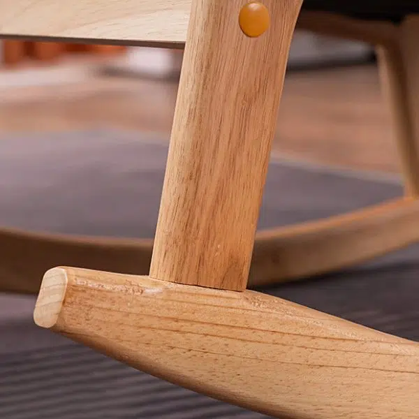 Modern Minimalist Square Shake Bend Tech Fabric Solid Wood Accent Chair Backrest Armrest For Living Room - Image 5