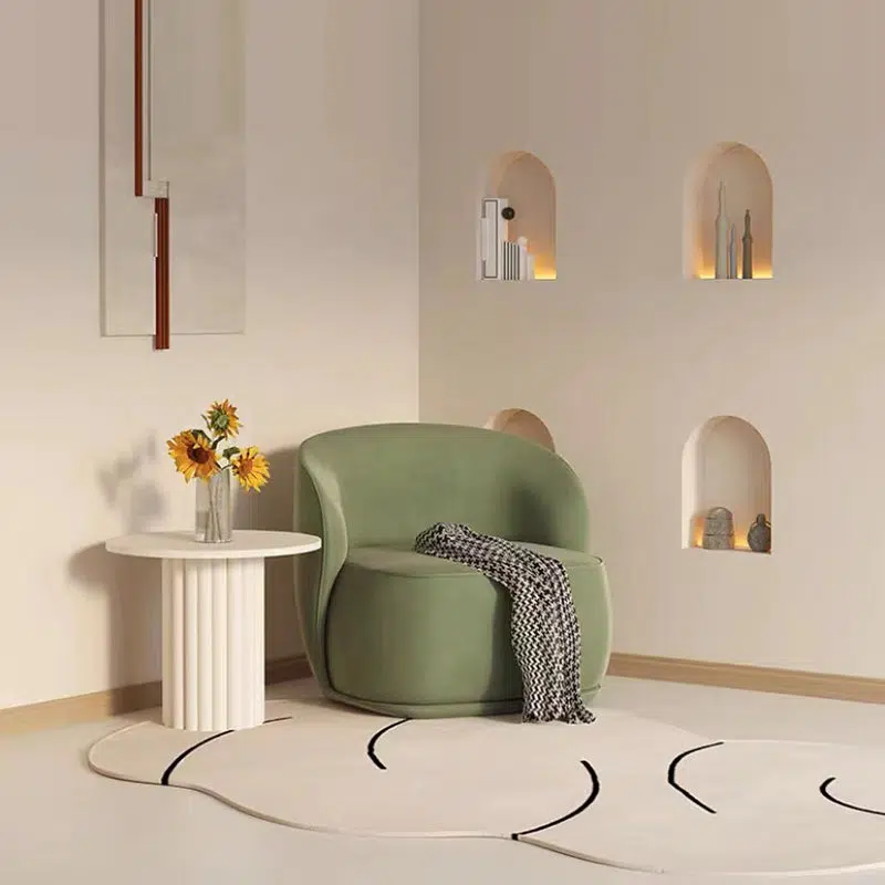 DFM-Chair-FW01517-12.jpg Contemporary Creative Curved Square Velvet Solid Wood Accent Chair Backrest For Living Room - Image 9