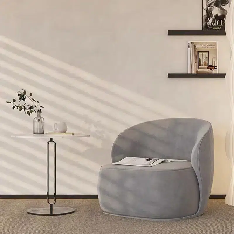 DFM-Chair-FW01517-18.jpg Contemporary Creative Curved Square Velvet Solid Wood Accent Chair Backrest For Living Room - Image 14