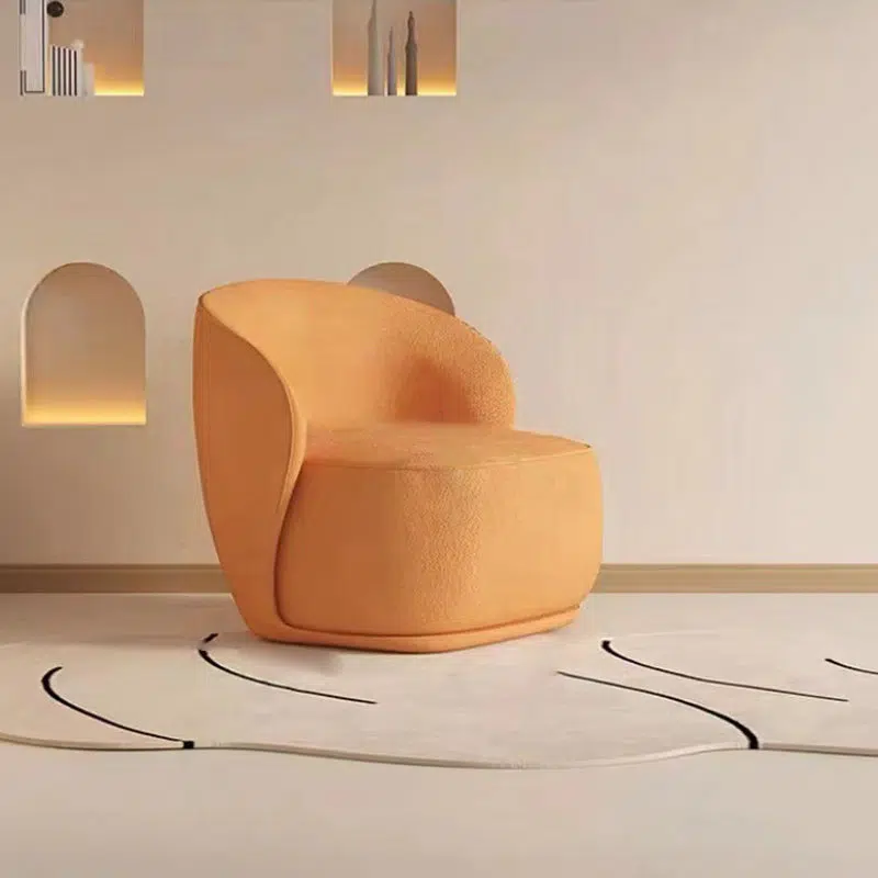 DFM-Chair-FW01517-3.jpg Contemporary Creative Curved Square Velvet Solid Wood Accent Chair Backrest For Living Room - Image 7