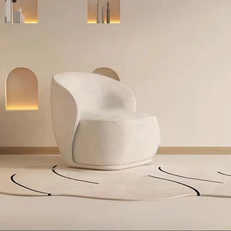 DFM-Chair-FW01517-6.jpg Contemporary Creative Curved Square Velvet Solid Wood Accent Chair Backrest For Living Room - Image 17