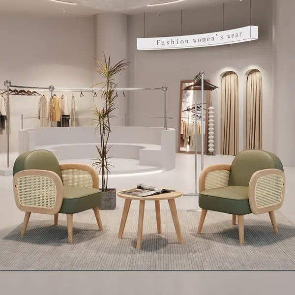 Contemporary Scandinavian Half Round Square Round Smooth Lambswool Leather Solid Wood Accent Chair Backrest Armrest For Living Room - Image 8