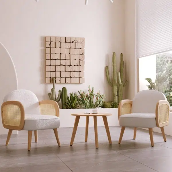 Contemporary Scandinavian Half Round Square Round Smooth Lambswool Leather Solid Wood Accent Chair Backrest Armrest For Living Room - Image 9