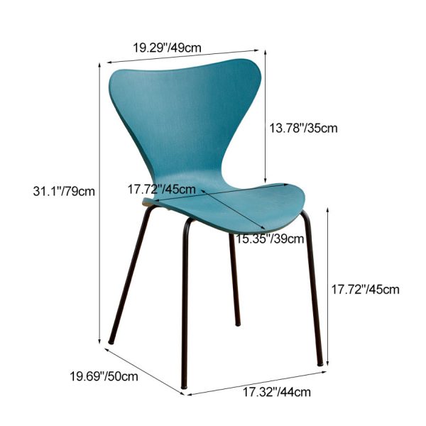 Contemporary Creative Irregular Shape Curved PVC Metal Dining Chair Backrest Armrest For Dining Room - Image 4