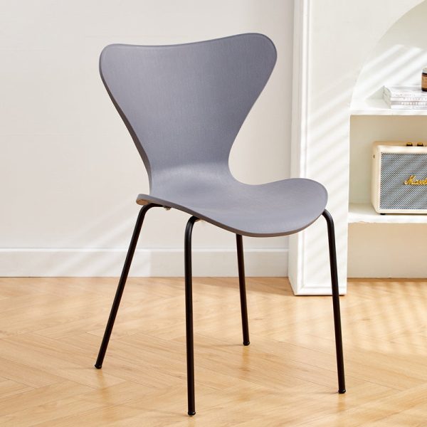 Contemporary Creative Irregular Shape Curved PVC Metal Dining Chair Backrest Armrest For Dining Room - Image 23