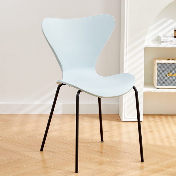 Contemporary Creative Irregular Shape Curved PVC Metal Dining Chair Backrest Armrest For Dining Room - Image 24